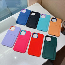 Load image into Gallery viewer, Modern Card Candy Color Phone Case For iPhone 12 11 13 Pro Max 12 13 Pro 11 Shockproof Bumper Soft Back Cover Colorful Silicone Phone Cover
