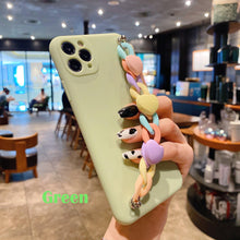 Load image into Gallery viewer, Modern Colorful Bracelet Phone Case For iPhone 11 12 13 Pro Max X XS XR 6 7 8 Plus 12 Mini Colorful Heart-Shaped Chain Silicone Cute Heart Chain Back Cover for iPhone 12 Pro Max Soft Silicone Back Cover
