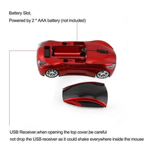 Load image into Gallery viewer, Modern Design 2.4G Wireless Mouse Sport Car Shape 1600DPI Optical Computer Gaming Mouse For Computer Laptop PC
