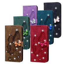 Load image into Gallery viewer, Modern Glitter Leather Flip Wallet Phone Case For iPhone 14 13 12 Pro Max 11 Shiny Green Butterfly Cover Glitter Flip Case Mobile Phone Case PU Leather Magnetic Case

