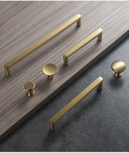 将图片加载到图库查看器，Modern Gold Knob Pure Copper Kitchen Cabinet Handles Cupboard Door Pulls Drawer Knobs Brass Furniture Handle Hardware Drawer Pulls Cupboard Knob For Kitchen Furniture Hardware
