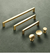 将图片加载到图库查看器，Modern Gold Knob Pure Copper Kitchen Cabinet Handles Cupboard Door Pulls Drawer Knobs Brass Furniture Handle Hardware Drawer Pulls Cupboard Knob For Kitchen Furniture Hardware
