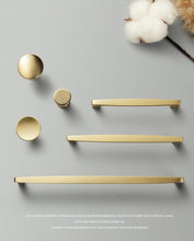 将图片加载到图库查看器，Modern Gold Knob Pure Copper Kitchen Cabinet Handles Cupboard Door Pulls Drawer Knobs Brass Furniture Handle Hardware Drawer Pulls Cupboard Knob For Kitchen Furniture Hardware
