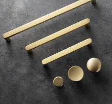将图片加载到图库查看器，Modern Gold Knob Pure Copper Kitchen Cabinet Handles Cupboard Door Pulls Drawer Knobs Brass Furniture Handle Hardware Drawer Pulls Cupboard Knob For Kitchen Furniture Hardware
