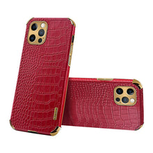 将图片加载到图库查看器，Modern Green Leather Case for iPhone 14 Pro Max Mini 13 11 Pro Max X XR XS Max 13 Mini Cases Luxury PU Leather Covers Luxury Cover Gold Edge  for Women Girls Slim Leather Elegant Iphone Protective Cover

