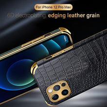 将图片加载到图库查看器，Modern Green Leather Case for iPhone 14 Pro Max Mini 13 11 Pro Max X XR XS Max 13 Mini Cases Luxury PU Leather Covers Luxury Cover Gold Edge  for Women Girls Slim Leather Elegant Iphone Protective Cover

