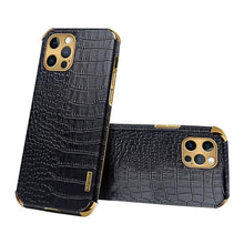 将图片加载到图库查看器，Modern Green Leather Case for iPhone 14 Pro Max Mini 13 11 Pro Max X XR XS Max 13 Mini Cases Luxury PU Leather Covers Luxury Cover Gold Edge  for Women Girls Slim Leather Elegant Iphone Protective Cover
