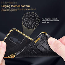 将图片加载到图库查看器，Modern Green Leather Case for iPhone 14 Pro Max Mini 13 11 Pro Max X XR XS Max 13 Mini Cases Luxury PU Leather Covers Luxury Cover Gold Edge  for Women Girls Slim Leather Elegant Iphone Protective Cover
