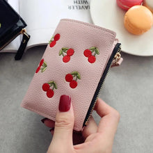 Load image into Gallery viewer, Modern Lightweight Cherry PU Leather Mini Wallet For Women Cute Design Purse Women Holder Minimalist Bag
