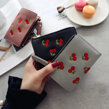 Load image into Gallery viewer, Modern Lightweight Cherry PU Leather Mini Wallet For Women Cute Design Purse Women Holder Minimalist Bag
