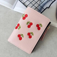 Load image into Gallery viewer, Modern Lightweight Cherry PU Leather Mini Wallet For Women Cute Design Purse Women Holder Minimalist Bag

