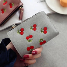 Load image into Gallery viewer, Modern Lightweight Cherry PU Leather Mini Wallet For Women Cute Design Purse Women Holder Minimalist Bag
