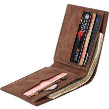将图片加载到图库查看器，Modern New High Quality Wallet For Men Fashion Mini Men's Luxury Business Wallet Card Holder Man Purse Coin Bag Slim Wallet For Men PU Leather Wallet with 8 Slots Bifold Credit Card Holder Wallet
