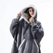 将图片加载到图库查看器，Modern Oversized Hoodie Blanket With Sleeves Sweatshirt Woman Fleece Hoody Women Pocket Female Hooded Oversized Hoodie Blanket Fleece Warm Cozy Blanket for Women One Size Fits All Men Women
