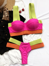 将图片加载到图库查看器，Modern Push Up Swimsuit Bikini Women's Push-up Bandage Bikini Swimsuits Swim Bottoms Women Swimwear Bathing Suit Padded Beach Swimming Suit Summer Fashion Suits
