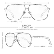 Load image into Gallery viewer, Modern Retro VIntage Luxury BARCUR Square Mens Sunglasses Polarized Driving Gradient Sun Glasses for Men UV400 Shades Eyewear Stevvex Big Frame sunglasses For Men
