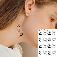 Load image into Gallery viewer, Modern Small Tattoo Sun Moon Heart Waterproof Temporary Tattoos High Quality Design For Womens
