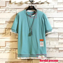 将图片加载到图库查看器，Modern Summer Short Sleeves New Fashion White T-shirt Streetwear One Piece Cool Hip Hop Rock Punk Men Top Tees T-shirt Clothes Men's Green Top Half Sleeve T-Shirt Men's Summer Short Sleeve Loose Casual Clothes
