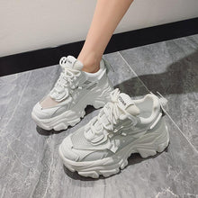 Load image into Gallery viewer, Modern Thick Platform Sneakers White Woman Vulcanize Shoes Luxury Tennis Sneakers Trainers Lace Up Fashion Comfortable Walking Footwear New Lightweight Sneakers
