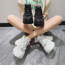 Load image into Gallery viewer, Modern Thick Platform Sneakers White Woman Vulcanize Shoes Luxury Tennis Sneakers Trainers Lace Up Fashion Comfortable Walking Footwear New Lightweight Sneakers
