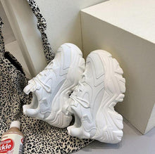 Load image into Gallery viewer, Modern Thick Platform Sneakers White Woman Vulcanize Shoes Luxury Tennis Sneakers Trainers Lace Up Fashion Comfortable Walking Footwear New Lightweight Sneakers
