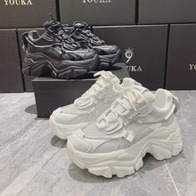 Load image into Gallery viewer, Modern Thick Platform Sneakers White Woman Vulcanize Shoes Luxury Tennis Sneakers Trainers Lace Up Fashion Comfortable Walking Footwear New Lightweight Sneakers
