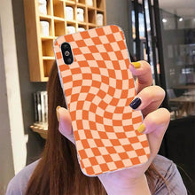 Load image into Gallery viewer, Modern Unique Design Checkers Phone Case for iPhone 11 12 13 Mini Pro Max Case Black And White Checkerboard Pattern Case Stylish Case For Girls
