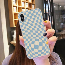 Load image into Gallery viewer, Modern Unique Design Checkers Phone Case for iPhone 11 12 13 Mini Pro Max Case Black And White Checkerboard Pattern Case Stylish Case For Girls
