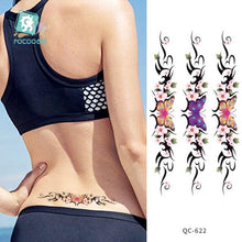 Load image into Gallery viewer, Modern Waterproof Red Flowers Tattoo Multi-Colored Stickers Back Waist Temporary Tattoo Luxury Style
