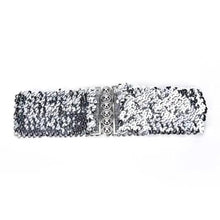 将图片加载到图库查看器，Modern Wide Fabric Strap Silver Metal Buckle Belts For Women Trendy Fashion Stretchable Classic Belts

