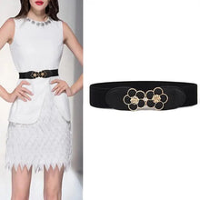 将图片加载到图库查看器，Modern Wide Fabric Strap Silver Metal Buckle Belts For Women Trendy Fashion Stretchable Classic Belts
