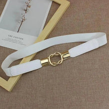 将图片加载到图库查看器，Modern Wide Fabric Strap Silver Metal Buckle Belts For Women Trendy Fashion Stretchable Classic Belts
