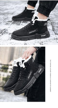 Load image into Gallery viewer, Modern Winter Mens Boots Snow Lightweight Non-Slip Lace-Up Outdoor Warm Sneakers High-Top Cotton Casual Shoes Outdoor Water Resistant Camping Walking Autumn Sneakers
