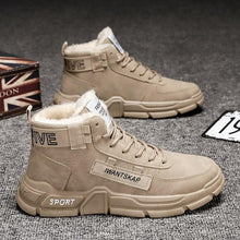 Load image into Gallery viewer, Modern Winter Mens Boots Snow Lightweight Non-Slip Lace-Up Outdoor Warm Sneakers High-Top Cotton Casual Shoes Outdoor Water Resistant Camping Walking Autumn Sneakers

