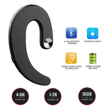 Load image into Gallery viewer, Modern Wireless Bluetooth Headphone Single Earphone Earbuds Exquisite Headset Wireless  Bone Conduction Earphones Business Earbuds Bluetooth 4.1 Headphones Over Ear Hooks Handsfree Bone Conduction Earphones Headphones With Microphone

