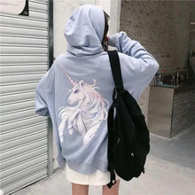 Load image into Gallery viewer, Modern With Hat Hoodies Women  Kangaroo Pocket Casual Loose Solid Color Sweatshirt Female  Fashion New Female Tops Sports Clothing Oversized Zip Hooded Sweatshirt Cotton Women Autumn Hoodie
