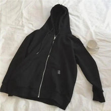 Load image into Gallery viewer, Modern With Hat Hoodies Women  Kangaroo Pocket Casual Loose Solid Color Sweatshirt Female  Fashion New Female Tops Sports Clothing Oversized Zip Hooded Sweatshirt Cotton Women Autumn Hoodie
