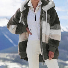 Load image into Gallery viewer, Modern Women Casual Jacket Coats Hip Hop New Autumn Winter Loose  Multicolor Hooded Jacket For Women Winter Fleece Jacket Hooded Solid Color Coats With Pockets Comfortable Jacket
