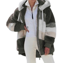 Load image into Gallery viewer, Modern Women Casual Jacket Coats Hip Hop New Autumn Winter Loose  Multicolor Hooded Jacket For Women Winter Fleece Jacket Hooded Solid Color Coats With Pockets Comfortable Jacket

