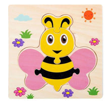 Load image into Gallery viewer, Montessori Games Baby Animals/traffic Kid's Cognition Puzzles Toys Wooden Cartoon Cognition Puzzle Toys Matching Education Game

