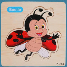 Load image into Gallery viewer, Montessori Games Baby Animals/traffic Kid's Cognition Puzzles Toys Wooden Cartoon Cognition Puzzle Toys Matching Education Game
