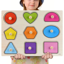 Load image into Gallery viewer, Montessori Wooden Puzzles Hand Grab Boards Toys Tangram Baby Educational Toys Cartoon Vehicle Animals Fruits 3D Puzzles
