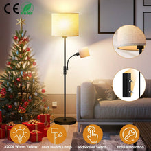 Load image into Gallery viewer, Mother Daughter Floor Lamp with Linen Shade

