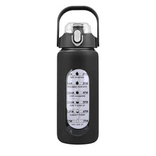 Load image into Gallery viewer, Motivational Water Bottle Intake Tracker with Straw Time Marker Silicone Sleeve Handle
