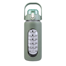 Load image into Gallery viewer, Motivational Water Bottle Intake Tracker with Straw Time Marker Silicone Sleeve Handle
