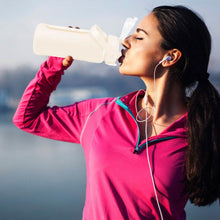 Load image into Gallery viewer, Motivational Water Bottle Intake Tracker with Straw Time Marker Silicone Sleeve Handle
