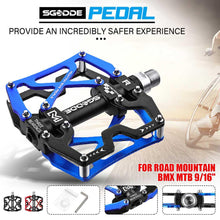 将图片加载到图库查看器，Mountain Bike 1 Pair Pedals Aluminum Alloy Cycling Bicycle Ultralight Wide Platform Anti-slip Pedal Bike Pedals Metal Bicycle Pedals Sealed Bearing Aluminum Alloy Mountain Bike Pedals Flat
