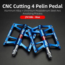 Load image into Gallery viewer, Mountain Bike Bicycle Pedals Cycling Ultralight Aluminum Alloy 4 Bearings Pedals Bike Pedals Flat Advanced 4 Bearings Mountain Bike Pedals Platform Bicycle Flat Alloy Pedals
