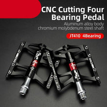 Load image into Gallery viewer, Mountain Bike Bicycle Pedals Cycling Ultralight Aluminum Alloy 4 Bearings Pedals Bike Pedals Flat Advanced 4 Bearings Mountain Bike Pedals Platform Bicycle Flat Alloy Pedals

