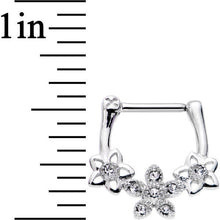 Load image into Gallery viewer, 16G 5/16 Clear Gem Field of Flowers Septum Clicker
